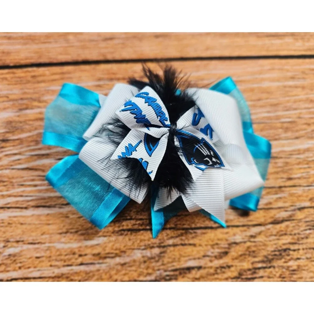 Carolina Panthers Hair Bow EUC